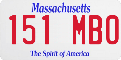 MA license plate 151MB0