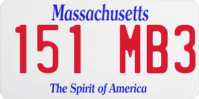 MA license plate 151MB3