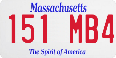 MA license plate 151MB4
