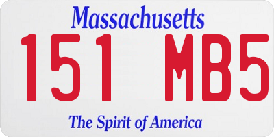 MA license plate 151MB5