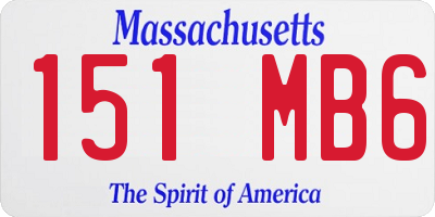 MA license plate 151MB6