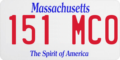 MA license plate 151MC0