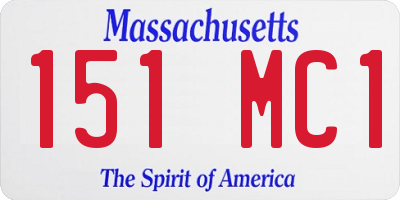 MA license plate 151MC1
