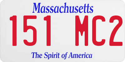 MA license plate 151MC2