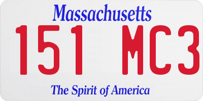 MA license plate 151MC3