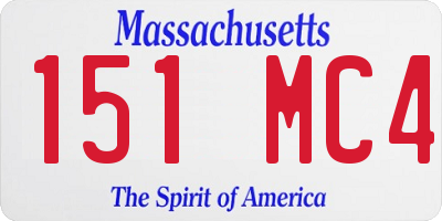 MA license plate 151MC4