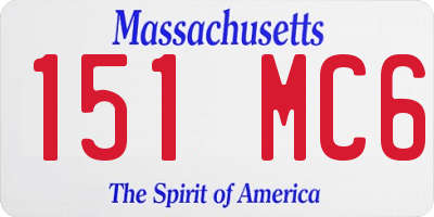 MA license plate 151MC6