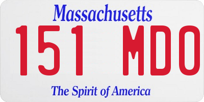 MA license plate 151MD0