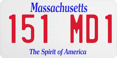 MA license plate 151MD1