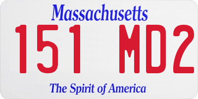 MA license plate 151MD2