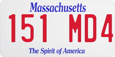 MA license plate 151MD4