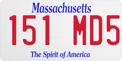 MA license plate 151MD5