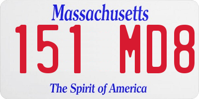 MA license plate 151MD8