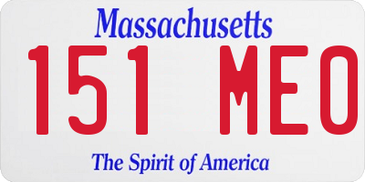 MA license plate 151ME0