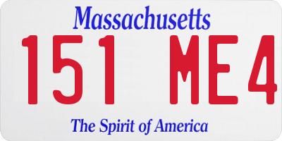 MA license plate 151ME4