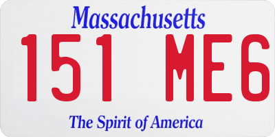 MA license plate 151ME6