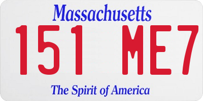 MA license plate 151ME7