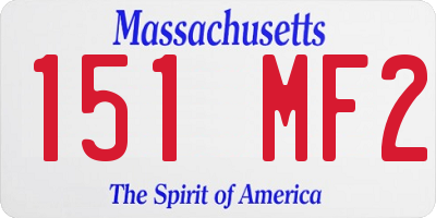 MA license plate 151MF2