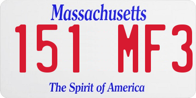 MA license plate 151MF3