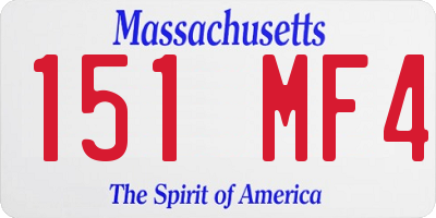 MA license plate 151MF4
