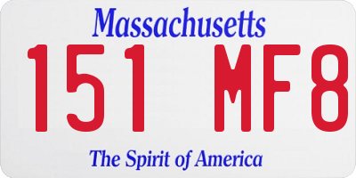 MA license plate 151MF8
