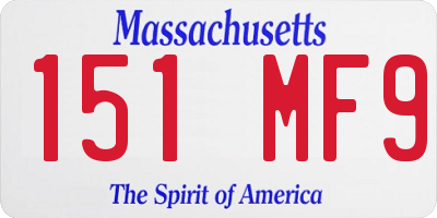 MA license plate 151MF9