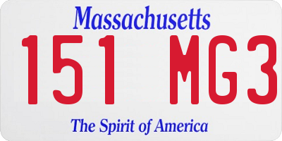 MA license plate 151MG3