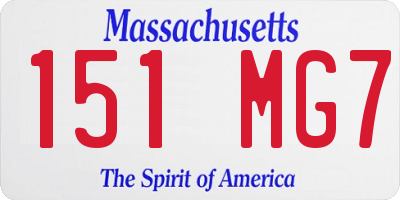 MA license plate 151MG7