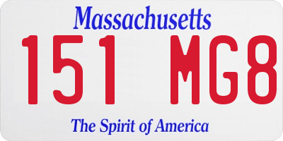 MA license plate 151MG8