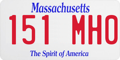 MA license plate 151MH0