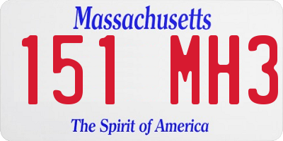 MA license plate 151MH3