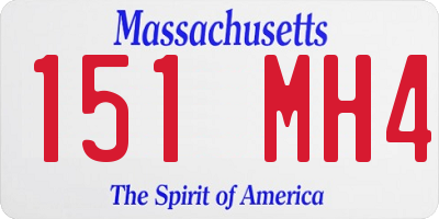 MA license plate 151MH4