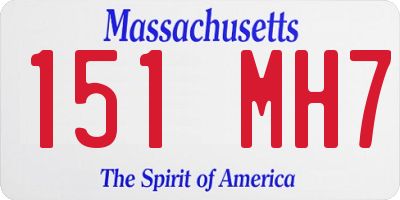 MA license plate 151MH7