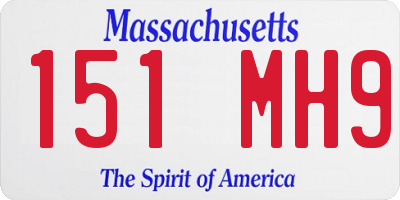 MA license plate 151MH9