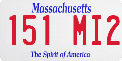 MA license plate 151MI2