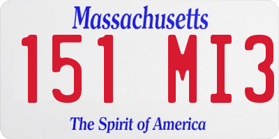 MA license plate 151MI3