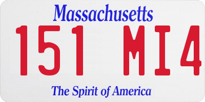 MA license plate 151MI4