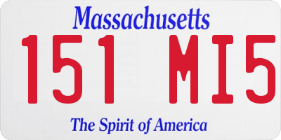 MA license plate 151MI5