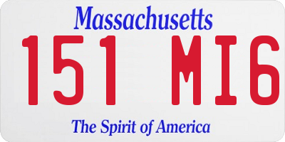 MA license plate 151MI6