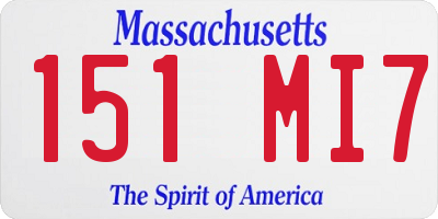 MA license plate 151MI7