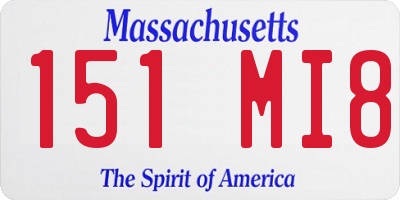 MA license plate 151MI8
