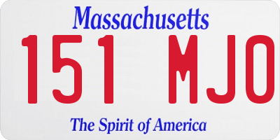 MA license plate 151MJ0