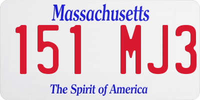 MA license plate 151MJ3