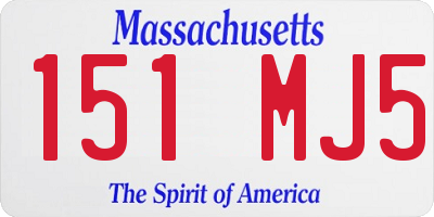 MA license plate 151MJ5