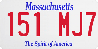 MA license plate 151MJ7