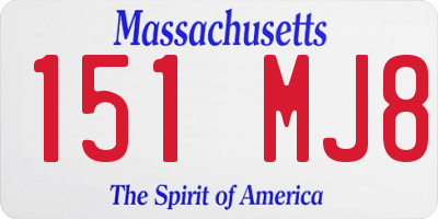 MA license plate 151MJ8