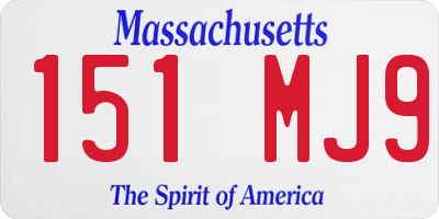 MA license plate 151MJ9