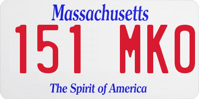 MA license plate 151MK0