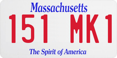 MA license plate 151MK1