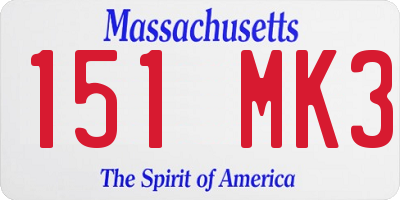 MA license plate 151MK3
